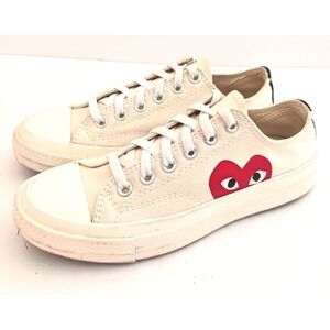 Play Comme des Garcon X Converse Single Heart Low White Chuck 70 Ladies 7